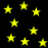 Yellow stars scattered across a black background with no visible motion or text elements.
