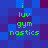 Green pixelated text 'i luv gym nastics' on a blue and purple checkered background with no visible animation changes.