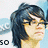 A four- shows a person with dark hair and glasses in different head positions against a light blue background, with partial text visible