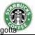 Green circular Starbucks Coffee logo with siren symbol, four text segments reading 'gotta', 'have', 'my', and 'starbucks' below in black pixelated font.