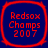 Four identical red-outlined square icons with blue backgrounds display "Redsox Champs 2007" text in pixelated red font.