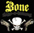 Pixelated static icon featuring yellow text 'Bone' above a white skull and crossbones with two pistols on black background.