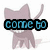 Pixelated icon with two distinct sections: a light purple cat-like figure and a green floral design with text.