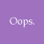 Purple background with white text reading "Oops. I pooped on your things." and a light blue bunny icon.