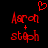 Red pixelated text 'Aeron + stoph' on black background with red heart above, two identical versions side-by-side.