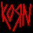 Red pixelated text logo on black background, two identical frames side-by-side showing the same design.