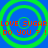 Blue background with four green concentric circles and red text repeating 'LOVE SUGAR DO YOU?!' in a pattern