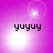 Four- of purple backgrounds with white light effects and black text 'yuyuy' in each