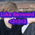 A person with light brown hair in a black shirt poses against a brick wall background, with text overlays changing between frames.