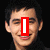A person with short dark hair and a black top appears in three views: one with a vertical white bar over the eyes, one with a red '<3' symbol over the eyes, and one with red text reading 'DAVID ARCHULETA' and '<3' over the mouth.