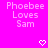 Pixelated text on bright pink background with two white heart symbols below.