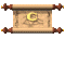 Animated scroll icon with brown wooden rollers and beige parchment displaying yellow letters spelling 'COOL' in various vertical arrangements.