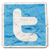 A static square icon with a blue gradient background featuring a white stylized bird silhouette facing left.