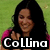 Pixelated image of a person with long dark hair wearing a pink top, pointing forward against a green background with white text reading 'Collino' at the bottom.