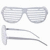 Pixelated grayscale image of aviator-style sunglasses with horizontal striped lenses and a single visible arm extending downward.