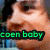 A four- shows a person's face with changing text overlays: 'coen baby' in green, 'i love you.' in red, and 'your my amazing.' in blue