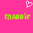 A static image with a bright pink background features a white pixelated heart symbol above two identical green pixelated text instances reading 'maddie'.
