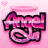 Two side-by-side pixelated text icons with stylized lettering, one pink and one purple, each featuring a small heart above the right icon.