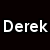 Black background with white text 'Derek' and 'Jessica', a pixelated heart symbol, and a gray rectangular overlay.