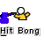 Pixel art animation of a yellow figure with white head holding a purple object, transitioning through multiple states with text labels.