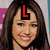 six pixelated images showing a woman with long brown hair and a smiling expression, each featuring a colored 'L' symbol on her forehead