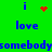 Green background with blue text and red pixelated symbols; two 'i' letters above each of two identical sections, each section containing a heart or starburst symbol between the 'i's and below it.