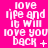 A 3x3 contact sheet of animated frames showing a repeating text-based animation on a bright pink background with white pixelated text and small symbols.
