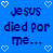 A static blue background with repeated text and heart symbols arranged in a grid pattern, featuring pixelated font and white hearts.