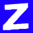 A static contact sheet showing two frames of an animated alphabet icon with a large white Z on blue background and scattered pixelated numbers.