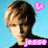Pixelated static icon showing a person's profile with brown hair, pink heart symbol, and pink text banner against light blue background.
