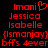Red pixelated text on black background with two identical of names and phrases, one featuring a heart symbol replacing the 'i' in 'Imani'