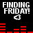 Black background with white text "FINDING FRIDAY!" and a white heart-shaped arrow, red audio waveforms shift horizontally across the frame.