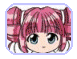 Six anime-style character portraits in rounded square frames with light purple borders on a gray background.