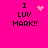 A bright pink background displays four identical text blocks with a heart and sparkles animation changing in the top-right corner of each block.