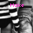 Black-and-white image of a person with striped clothing and pink text reading "Make Me Perfect" across four