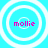 Four identical circular icons with concentric white rings on cyan background, each containing pink text "mollie" at center.