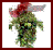 Animated sequence showing a mistletoe graphic and text variations, including green mistletoe with red berries, pixelated 'LOOK! IT'S mistletoe' in brown or green lettering, and a red lip print.