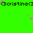 Green background with repeated black text '<3cristina<3' and scattered pink and gray stars.