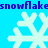 Pixelated snowflakes and repeating text on a bright blue background with visible animation changes.