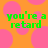 Green pixelated text reads "you're a retard" on an orange background with pink polka dots.
