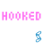 Pixelated pink text and blue chain icons arranged in a contact sheet layout with gray background transparency.