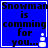 Blue background with black text "Snowman is comming for you..." and a white snowman icon, displayed in four positions