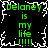 Green text on black background with white pixelated border, repeating 'Delaney is my life !!!!!' in four identical quadrants.