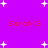 Purple background with white pixelated stars and four instances of red text reading "Sarah<3" arranged in two