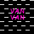 A static digital image with repeating pink text "VAN VAN" over a black-and-white checkered background pattern.
