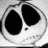 A static pixelated icon shows a white face with large black oval eyes and a small dark mouth, set against a light gray background.