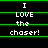 Black background with green horizontal lines and white pixelated text reading "I LOVE the chaser!" arranged in a pattern