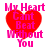 Red heart with pink text 'My Heart Cant Beat Without You' overlaid, displayed in a of four identical static images