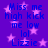 Purple background with pink stars and blue text repeating 'Miss me high kick me low lol Lizzie' in a pattern