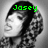 Pixelated grayscale image of a person's profile with green text reading 'Josey' above the head, set against a gradient background.